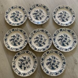 8 Double Phoenix Ironstone Nikko desert Plate Blue Ming Tree Japan chinoiserie‎